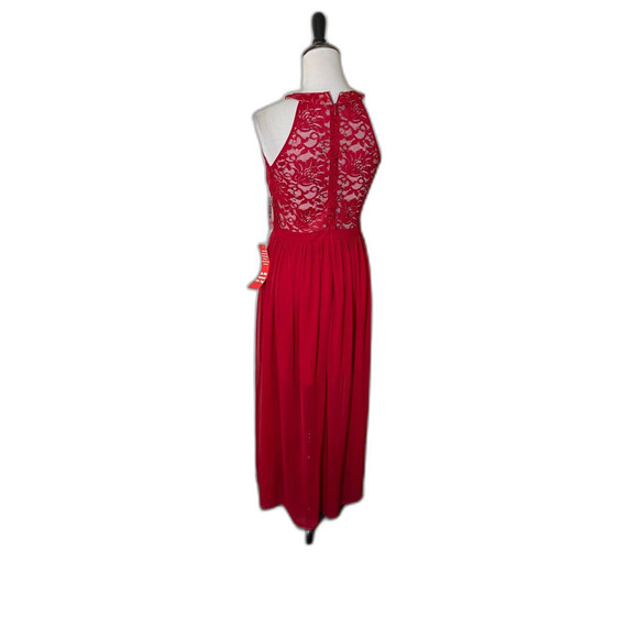 Night Way Collections Red Lace Maxi Dress - Picture 4 of 13